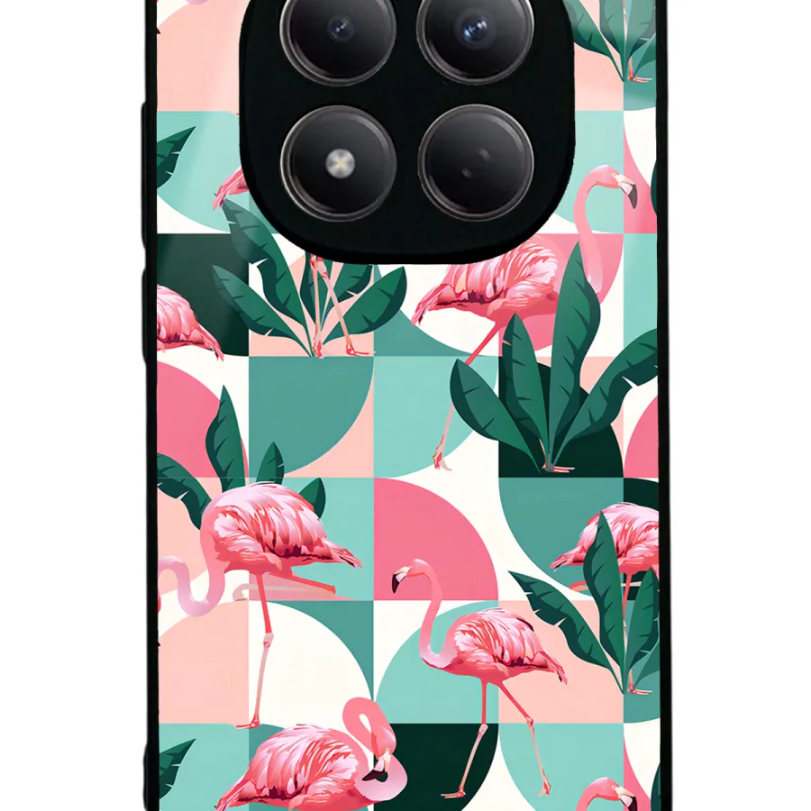Retro Flamingo Duvar kağıdı Glossy Telefon Kılıfı Retro Flamingo Duvar kağıdı Glossy Telefon Kılıfı
