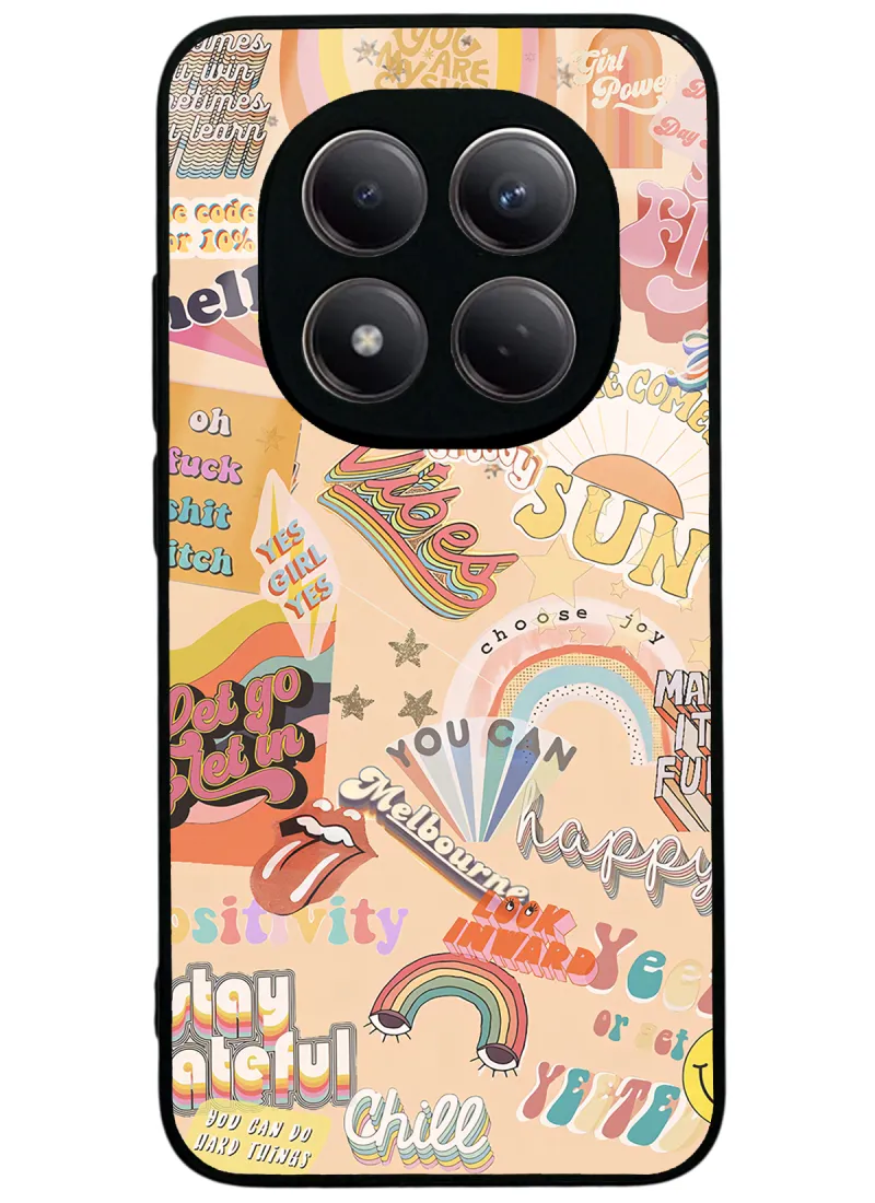 Vintage Sticker Glossy Telefon Kılıfı