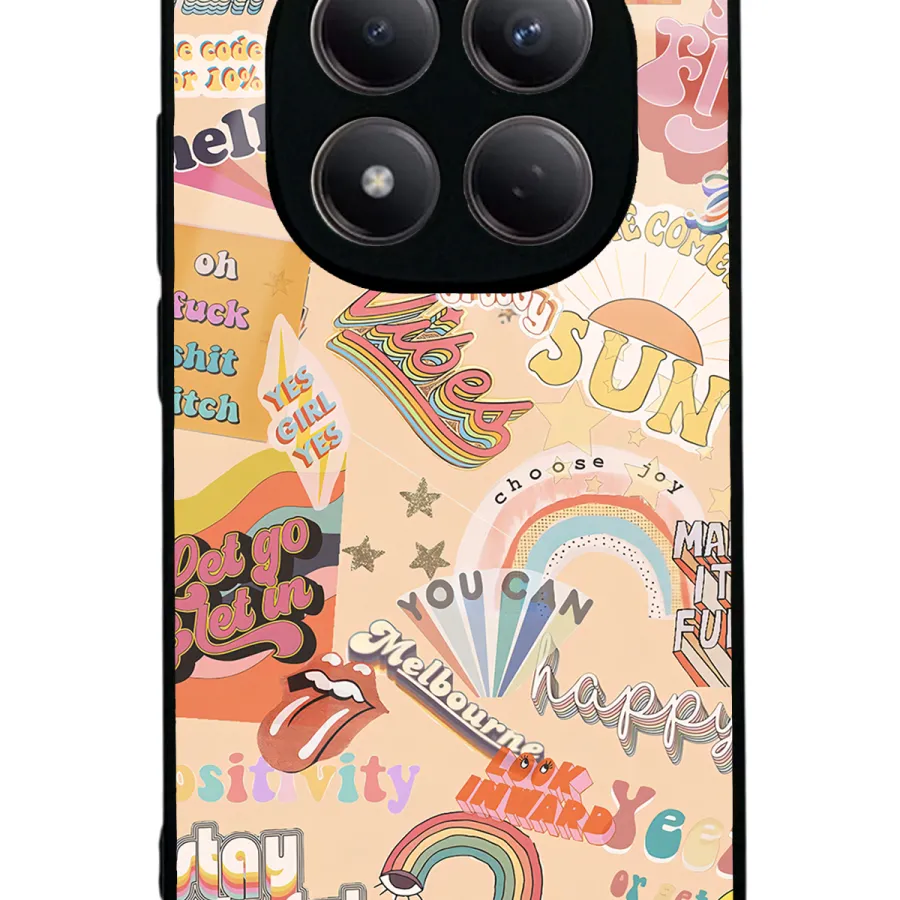 Vintage Sticker Glossy Telefon Kılıfı
