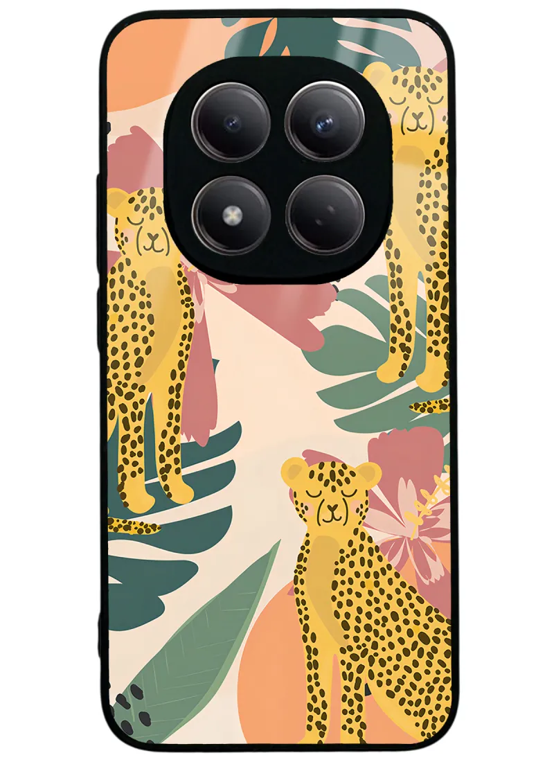 Çiçekli Leopar Glossy Telefon Kılıfı