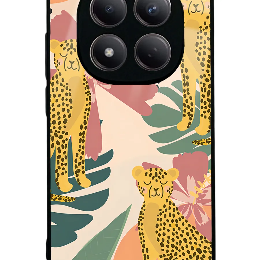 Çiçekli Leopar Glossy Telefon Kılıfı