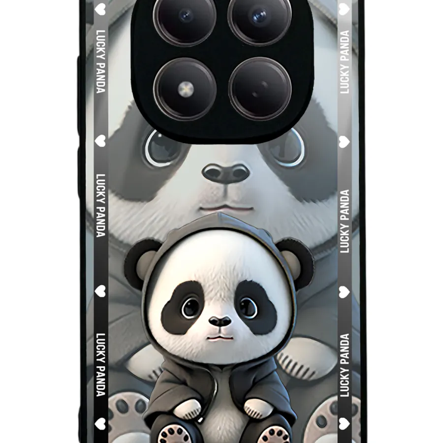 White lucky panda Glossy Telefon Kılıfı