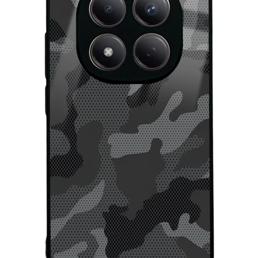 Siyah Kamuflaj Glossy Telefon Kılıfı