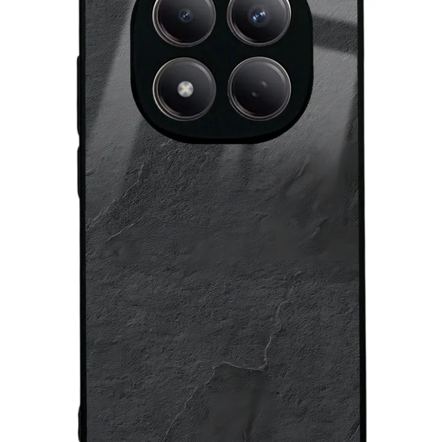 Siyah Mermer Glossy Telefon Kılıfı
