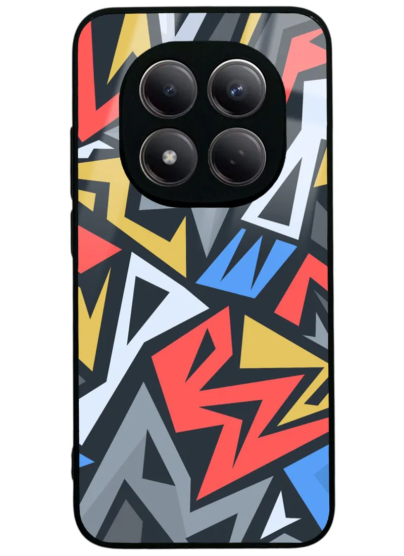 Renkli Geometrik Glossy Telefon Kılıfı