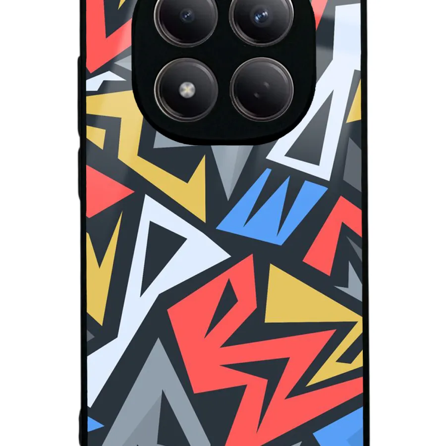 Renkli Geometrik Glossy Telefon Kılıfı