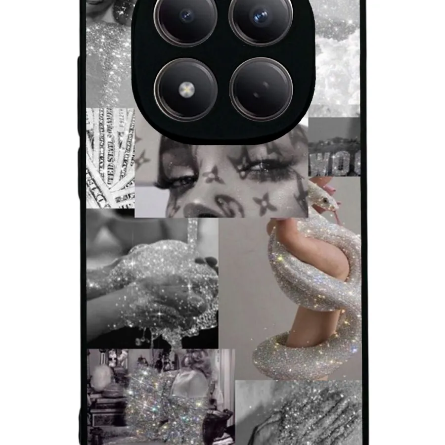Silver Sticker Glossy Telefon Kılıfı