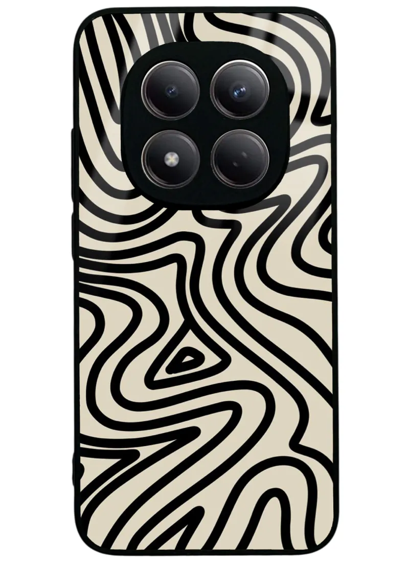 Bej Geometrik Glossy Telefon Kılıfı