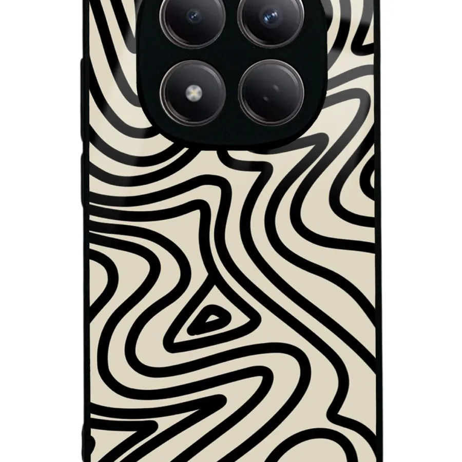 Bej Geometrik Glossy Telefon Kılıfı