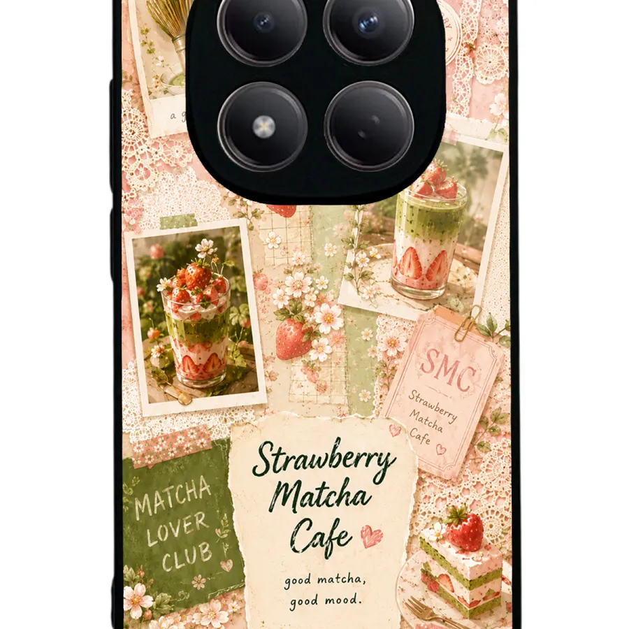 Strawberry Matcha Diary Glossy Telefon Kılıfı