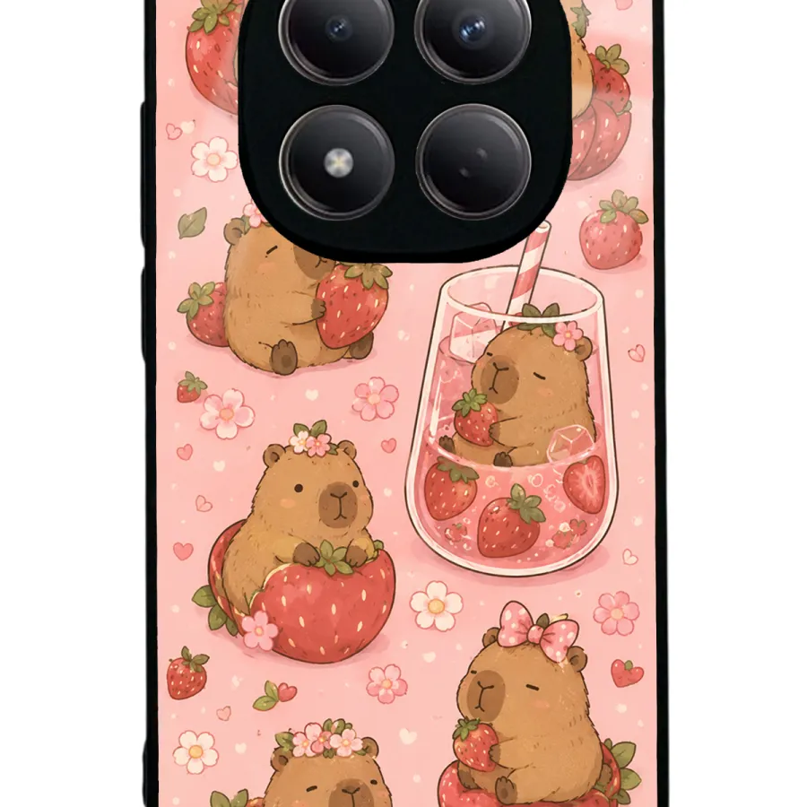 Strawberry Capybara Glossy Telefon Kılıfı Strawberry Capybara Glossy Telefon Kılıfı