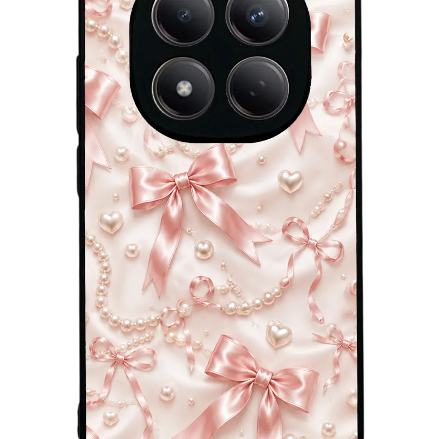 Blush Pearl Bow Glossy Telefon Kılıfı