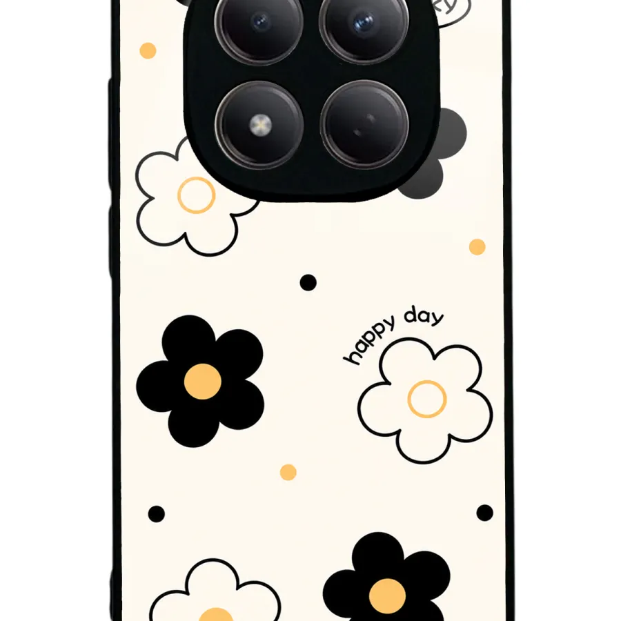 White Lucky Happy Day Glossy Telefon Kılıfı