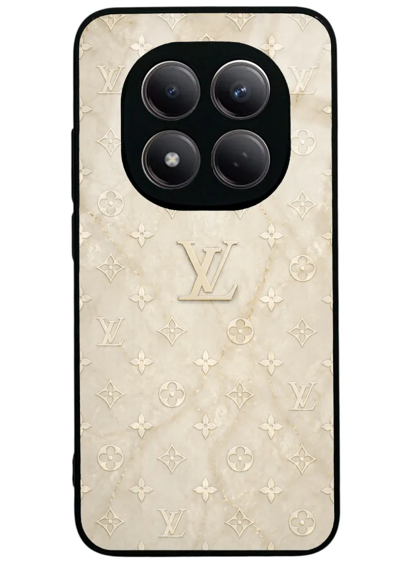 Krem Gold LV Glossy Telefon Kılıfı Krem Gold LV Glossy Telefon Kılıfı