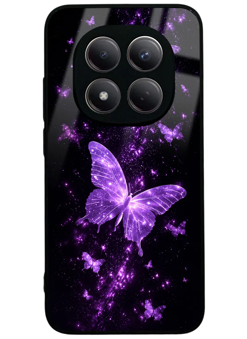 Purple Galaxy Butterfly Glossy Telefon Kılıfı Purple Galaxy Butterfly Glossy Telefon Kılıfı