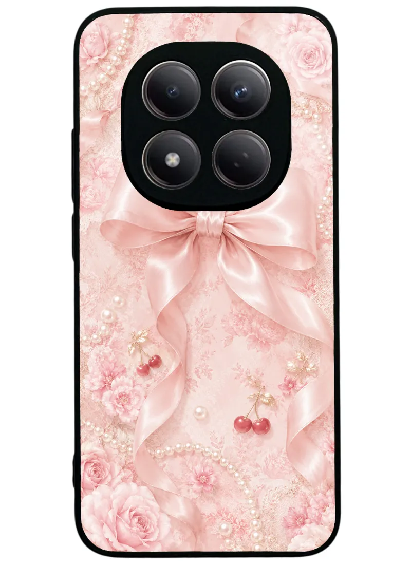 Cherry Blush Bow Glossy Telefon Kılıfı
