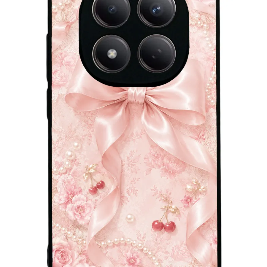 Cherry Blush Bow Glossy Telefon Kılıfı