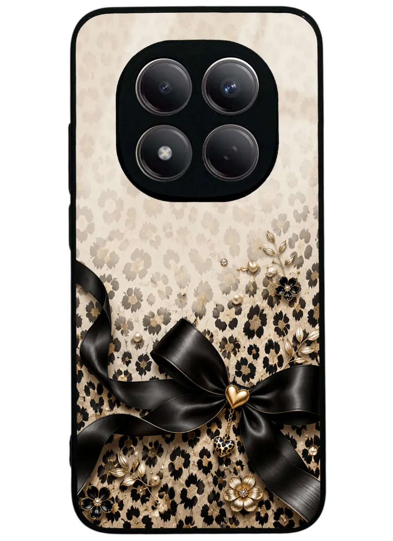 Golden Leopard Bow Glossy Telefon Kılıfı Golden Leopard Bow Glossy Telefon Kılıfı
