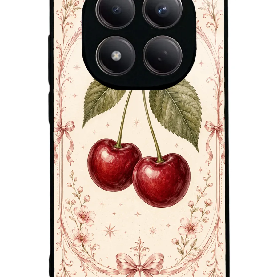 Vintage Cherry Blossom Glossy Telefon Kılıfı