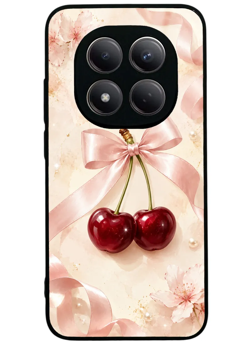 Cherry Pearl Ribbon Glossy Telefon Kılıfı