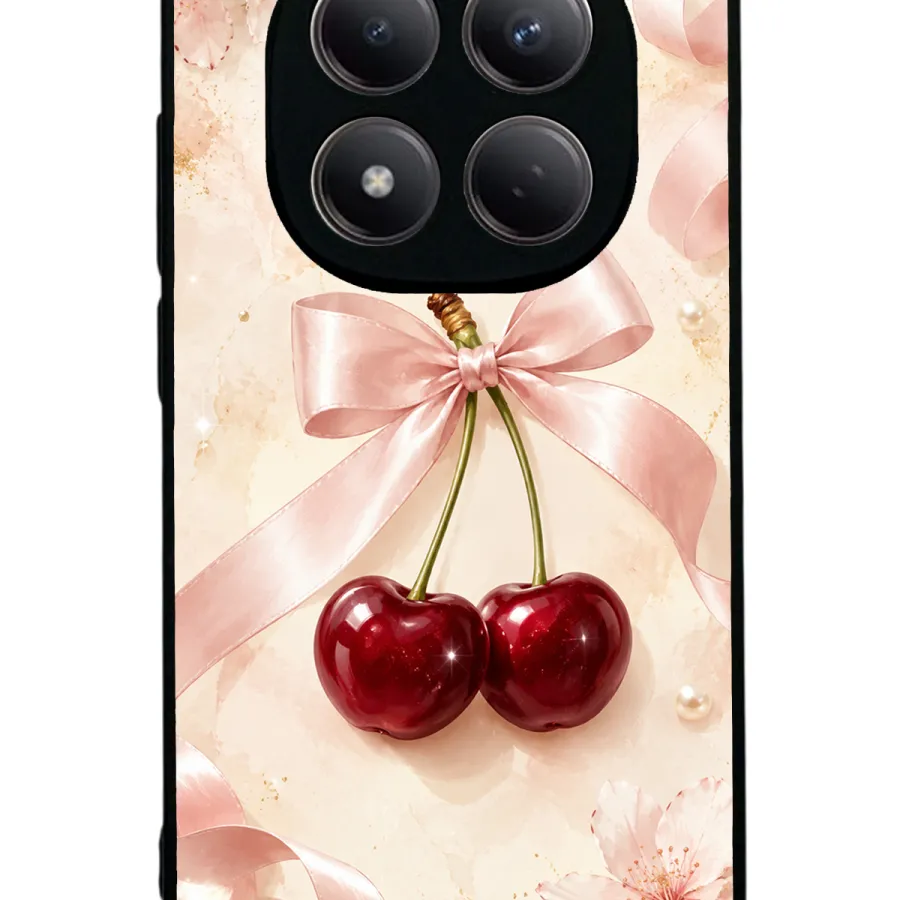Cherry Pearl Ribbon Glossy Telefon Kılıfı