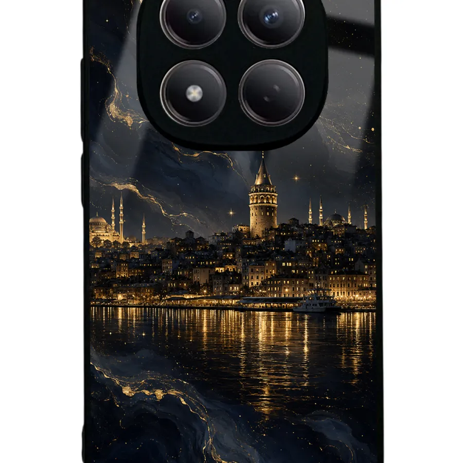 Golden Galata Night Glossy Telefon Kılıfı Golden Galata Night Glossy Telefon Kılıfı
