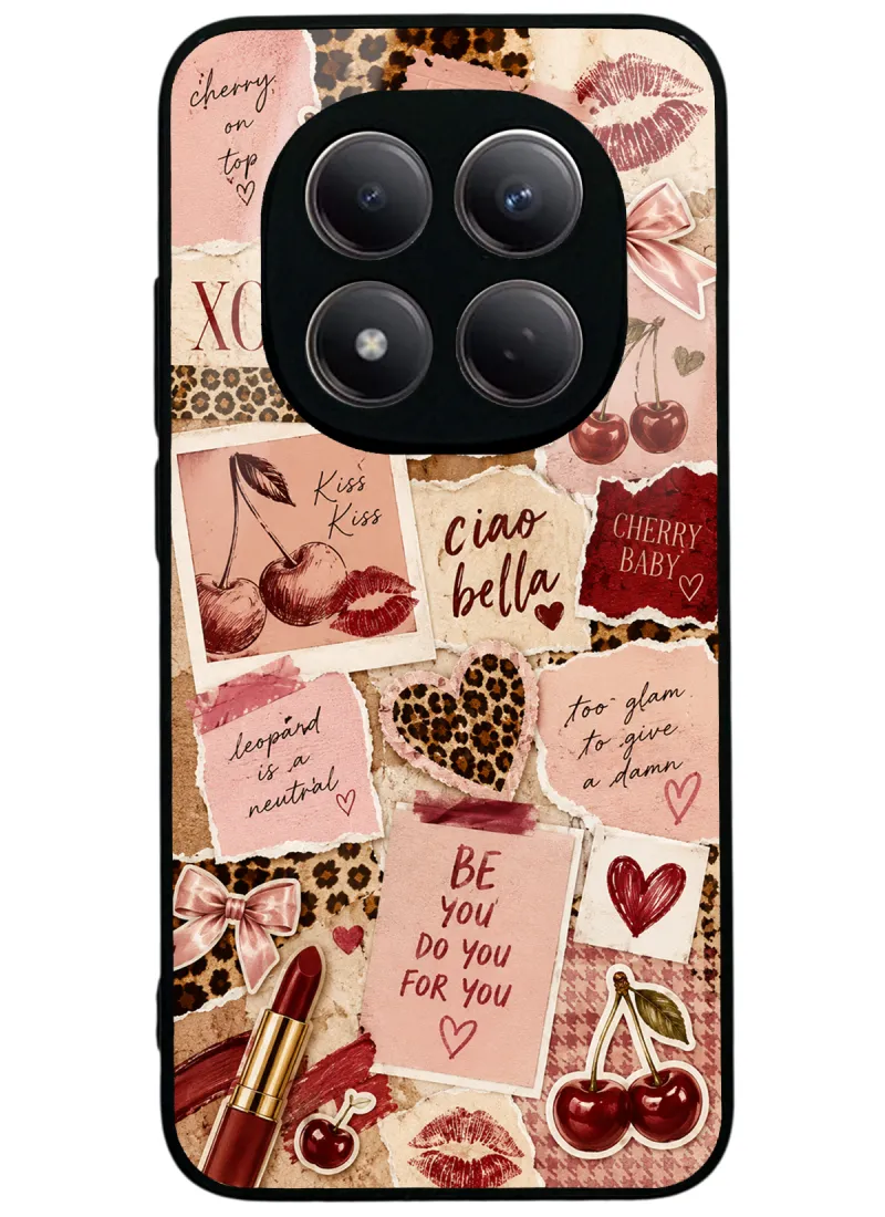 Cherry Leopard Notes Glossy Telefon Kılıfı