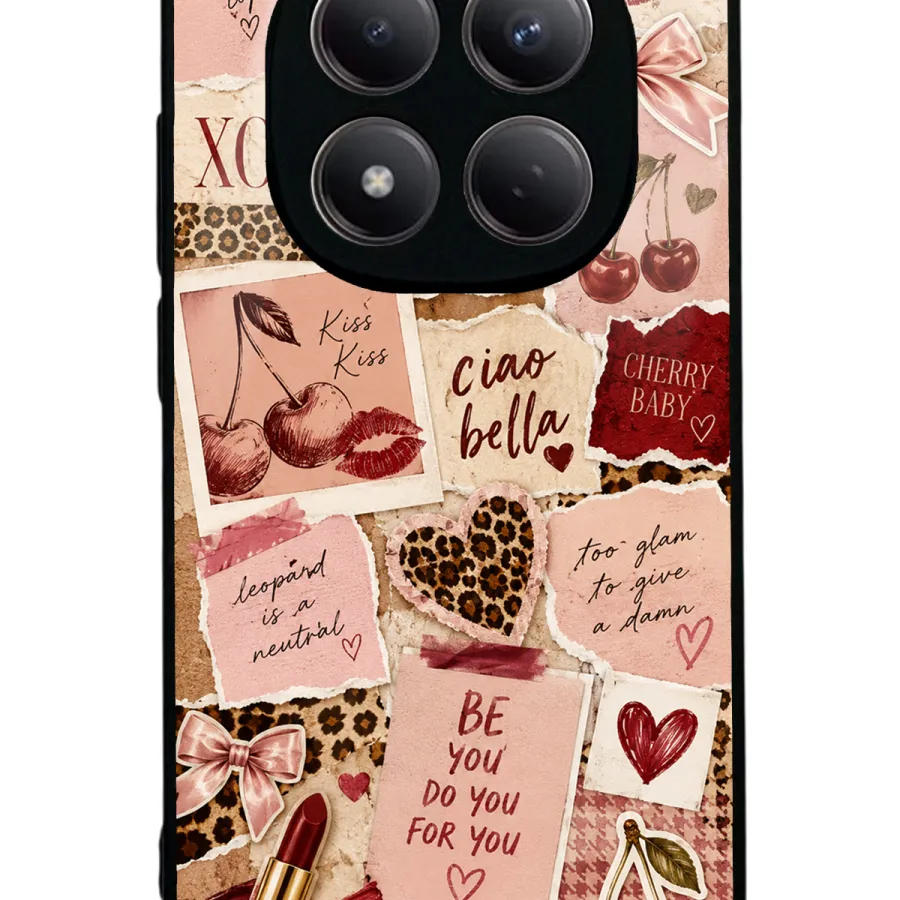 Cherry Leopard Notes Glossy Telefon Kılıfı