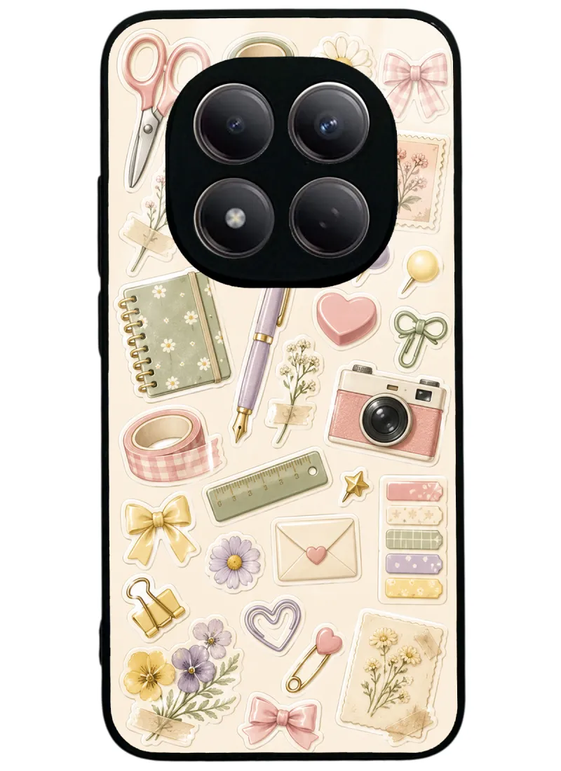 Floral Study Notes Glossy Telefon Kılıfı