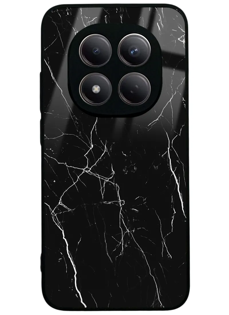Siyah Mermer Glossy Telefon Kılıfı