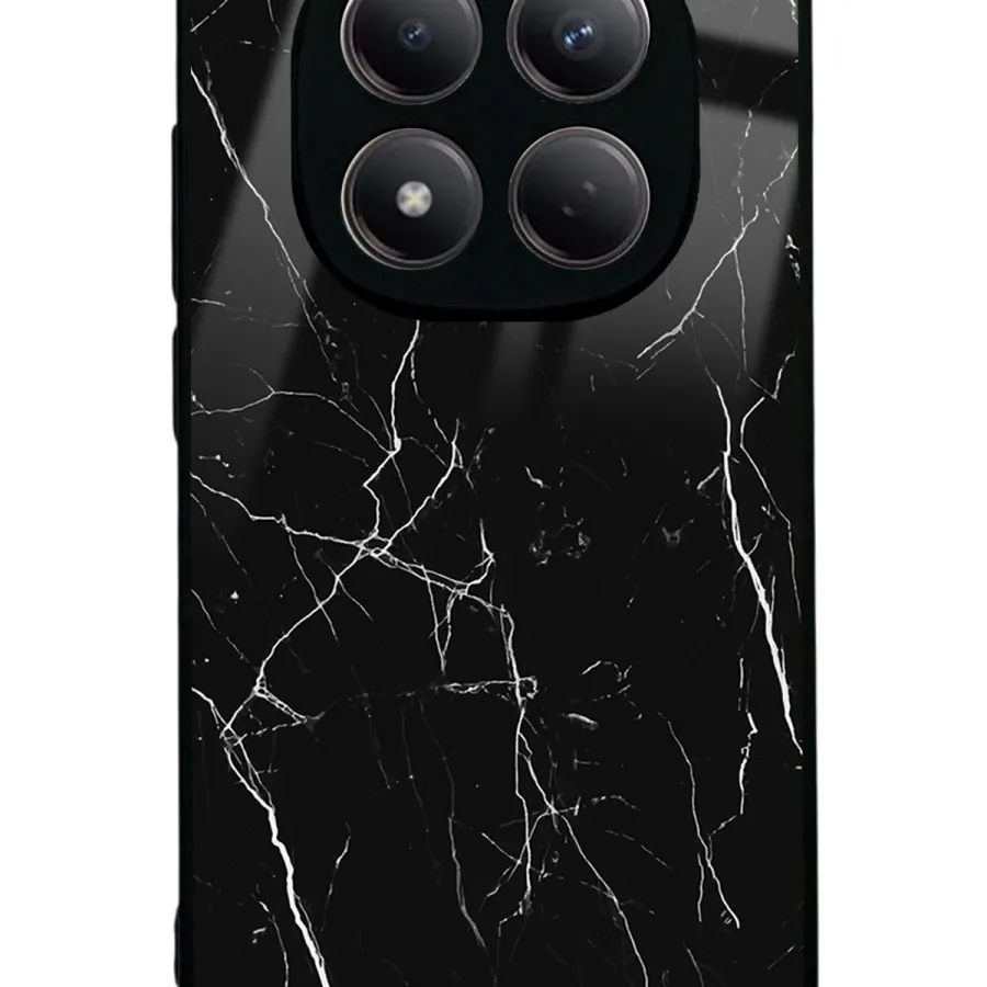Siyah Mermer Glossy Telefon Kılıfı