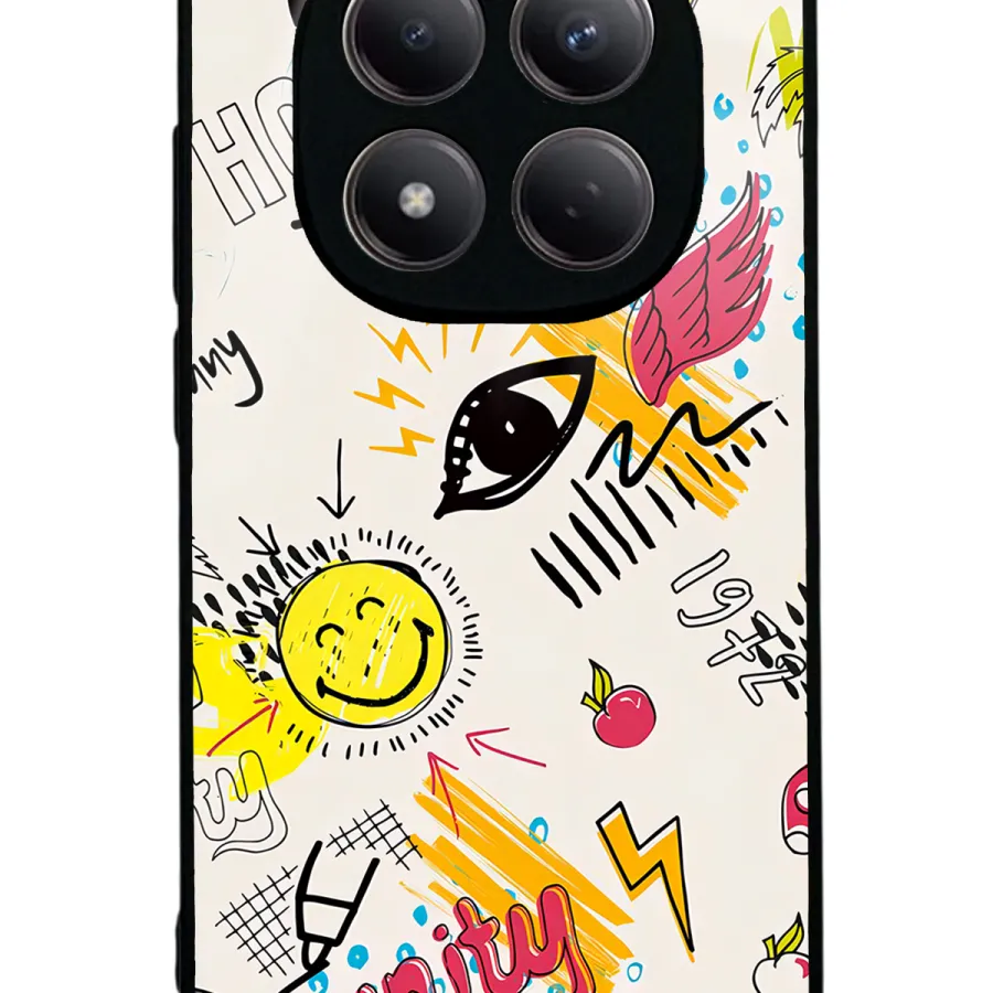 Doodle Emoji Glossy Telefon Kılıfı