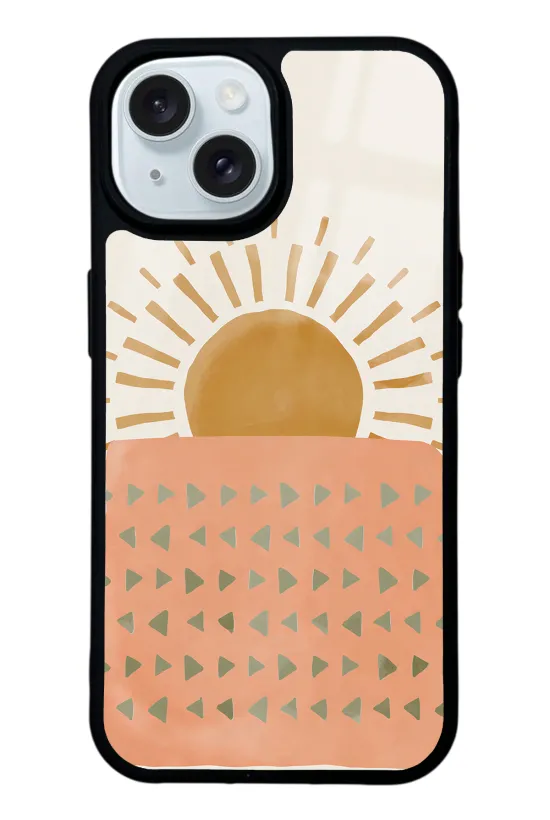 Suluboya Güneş Glossy Telefon Kılıfı