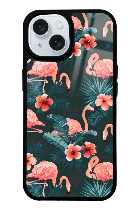 Flamingo Leaf Glossy Telefon Kılıfı