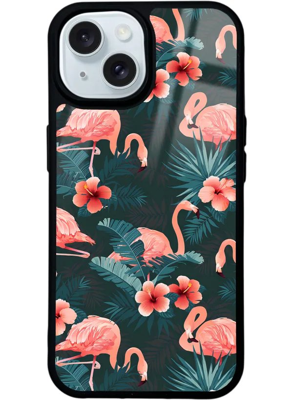 Flamingo Leaf Glossy Telefon Kılıfı