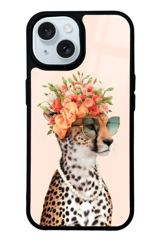 İnfluencer Leopar Kedi Glossy Telefon Kılıfı