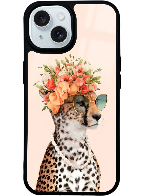 İnfluencer Leopar Kedi Glossy Telefon Kılıfı