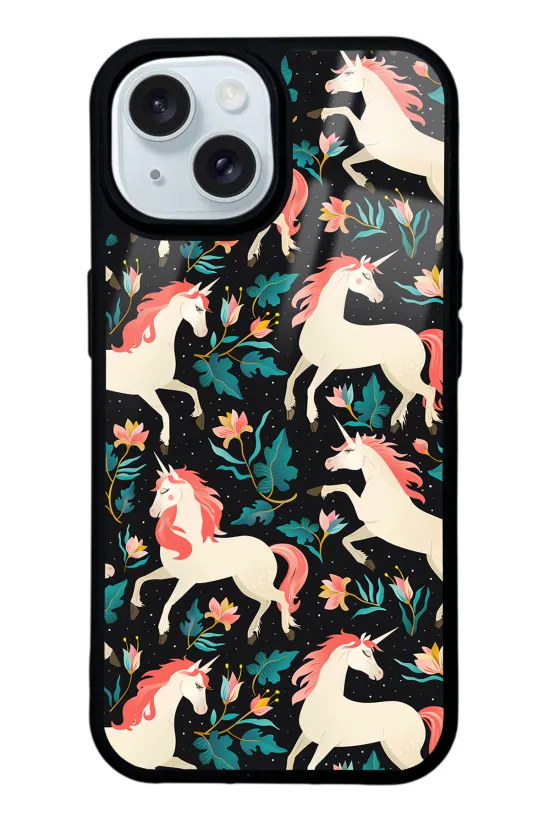 Unicorn Desenli Glossy Telefon Kılıfı
