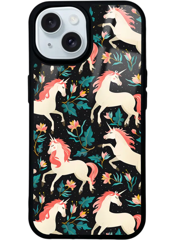 Unicorn Desenli Glossy Telefon Kılıfı