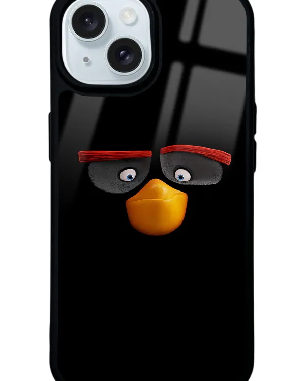 Black Angry Birds Glossy Telefon Kılıfı
