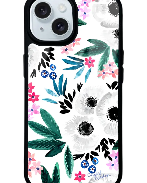Beyaz Çiçek Glossy Telefon Kılıfı
