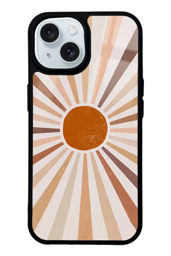 Retro Güneş Glossy Telefon Kılıfı