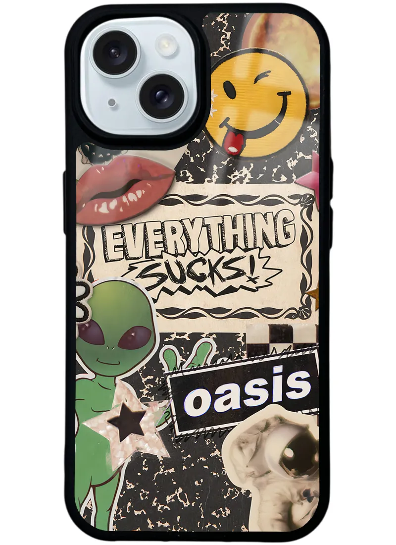 Retro Sticker Glossy Telefon Kılıfı