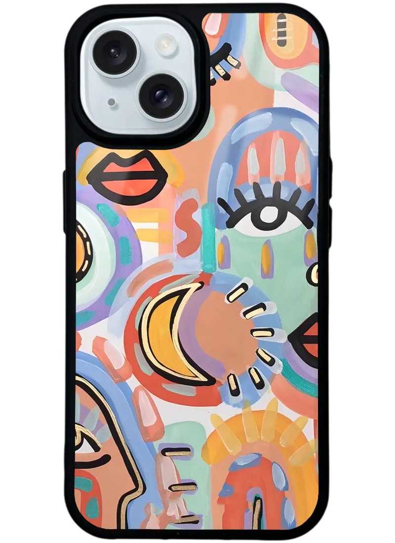 Suluboya Retro Göz Glossy Telefon Kılıfı Suluboya Retro Göz Glossy Telefon Kılıfı