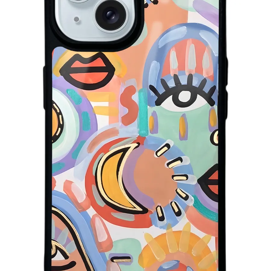 Suluboya Retro Göz Glossy Telefon Kılıfı Suluboya Retro Göz Glossy Telefon Kılıfı