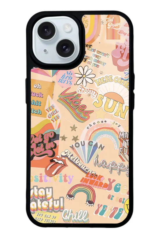Vintage Sticker Glossy Telefon Kılıfı