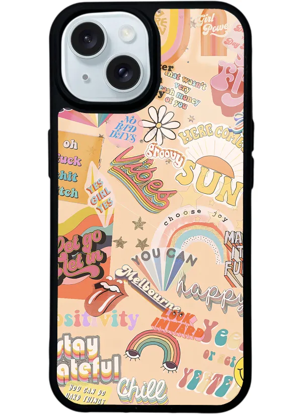 Vintage Sticker Glossy Telefon Kılıfı