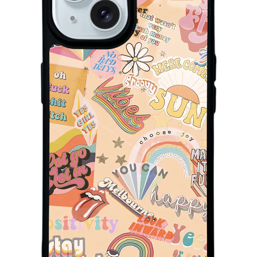 Vintage Sticker Glossy Telefon Kılıfı