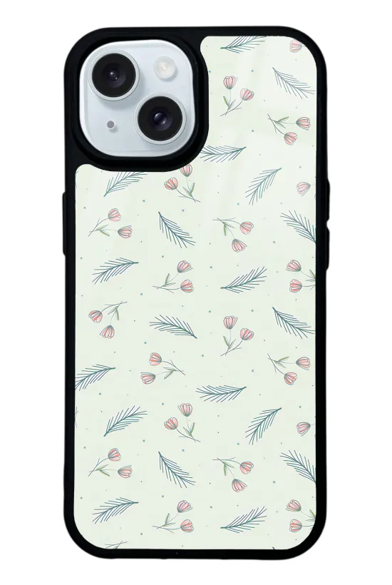 Yeşil Yapraklı Glossy Telefon Kılıfı