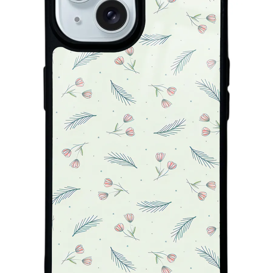 Yeşil Yapraklı Glossy Telefon Kılıfı